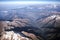 The Himalaya mountain and blue sky from airplane window