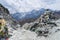 Himalaya mountain landscape from top of Chola pass, Everest region, Nepal