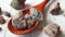 Himalayan black salt rock crystals, Kala Namak in a container on table