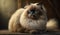 Himalayan Cat Elegance A Gorgeous Digital Painting of a Fluffy Feline