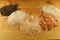 Himalayan Crystal Mineral Rock Salt, Pink, Dark Pink, White, Halite, Black colors, Course Grain