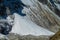 Himalayan glacier detailed crack and crevasse view