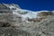 Himalayan glacier detailed crack and crevasse view