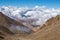 Himalayan landscape in Himalayas along Manali-Leh highway. Himachal Pradesh, India