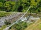 Himalayan metal crossing suspension bridge.