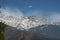 Himalayan mountain range from town of dharamsala in india