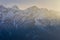 Himalayan Mountains at Sunrise with Light Beams