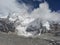 Himalayan panorama during the Everest Base Camp trek, Nepal, in a sunny day