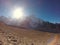 Himalayan panorama during the Everest Base Camp trek, Nepal, in a sunny day