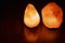 Himalayan rock salt lamps and reflection