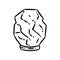 Himalayan salt lamp doodle image. Spiritual magic salt crystal logo. Cute cartoon media highlights graphic symbol