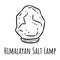 Himalayan salt lamp. Linear modern indigenous monogram with salt crystal. Relax concept symbol