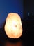 Himalayan salt lamp, working at night, close-up.