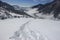 A himalayan valley after snowfall.