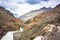 Himalayas landscape with cycling, mountains, road