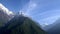 Himalayas mountain landscape in the Annapurna region. Annapurna and Machapuchare peaks in the Himalaya range, Nepal.