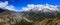 Himalayas mountains river valley panorama in Annapurna range