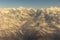 Himalayas ridge aerial view on Nepal