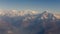 Himalayas ridge with Mount Gaur Shankar aerial view from Nepal country side