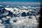 Himalayas seen from an airplane window