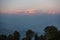 The Himalayas at sunset from Nagarkot in Nepal