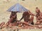 Himba. Native african women trading handicrafts and souvenirs
