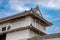 Himeji castle detail of the entrance side angle