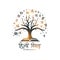 hindi diwas concept tree with open book