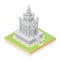 Hindu Ancient Temple in Yogyakarta Isometric Design