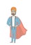 Hindu businessman dressed as a superhero.