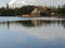 Hindu deity statues around the Sacred Lake in Mauritius