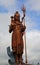 Hindu deity statues around the Sacred Lake in Mauritius