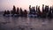 Hindu devotees praying before their holy dip during Rash Mela festival at Dublar Char Dubla island , Bangladesh.