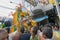 Hindu devotees praying to Lord Jagannath Idol on Rathjatra.