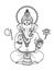 Hindu elephant head God Lord Ganesha. Indian, Hindu motifs. Tattoo, yoga, spirituality, textiles.
