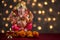 Hindu God Ganesha on Blured bokeh background, Ganesha Idol