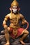 Hindu god hanuman sitting on rock Generative AI