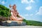 Hindu god Shiva sculpture sitting in meditation.