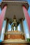 Hindu god Vishnu deity angel statue on roundabout traffic road for cambodian people and foreign travelers travel visit respect