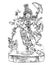 Hindu God winning the battle with demons. Sketch collection