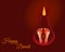 Hindu Godess laxmi`s footprint for goodluck with text of Diwali greetings