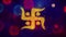 Hindu, holy, indian, religion, swastik, swastika Icon Symbol on Colorful Fireworks Particles.