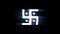 Hindu, holy, indian, religion, swastik, swastika symbol on glitch retro vintage animation.