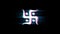 Hindu, holy, indian, religion, swastik, swastika symbol on glitch retro vintage animation.