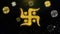 Hindu, holy, indian, religion, swastika, swastika Icon on Gold Particles Fireworks Display.