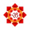Hindu holy symbol OM with lotus icon. red lotus flower icon