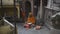 Hindu monk recites the puja in temporary isolation in an old and ruined temple in the heart of the old historic city of Varanasi