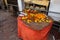 Hindu offering to gods made of marigold flowers