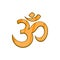 Hindu Om symbol icon in cartoon style