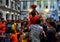 Hindu people celebrating immersion of Durga Devi